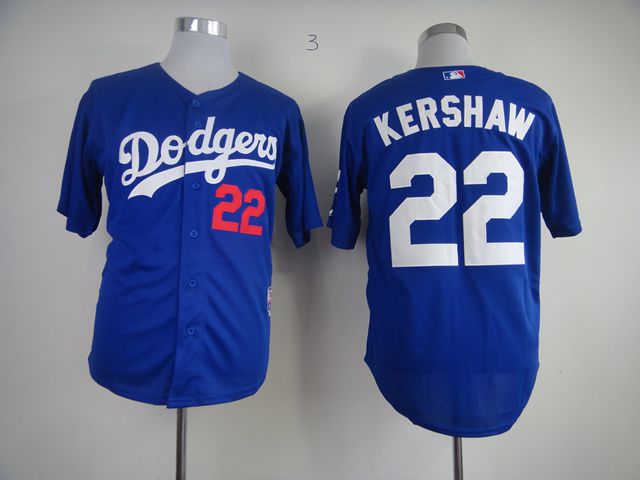 Men Los Angeles Dodgers 22 Kershaw Blue MLB Jerseys